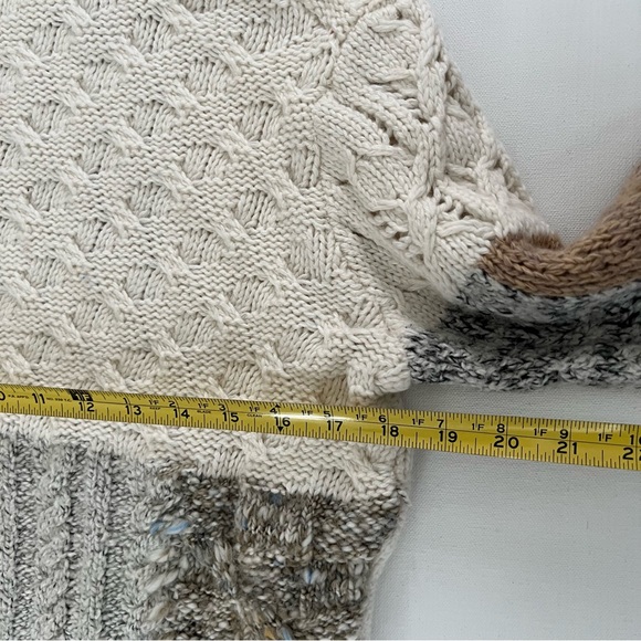 Coldwater Creek Women’s Knit Patchwork Turtleneck Sweater Gray, Brown, Cream - L - Picture 8 of 8